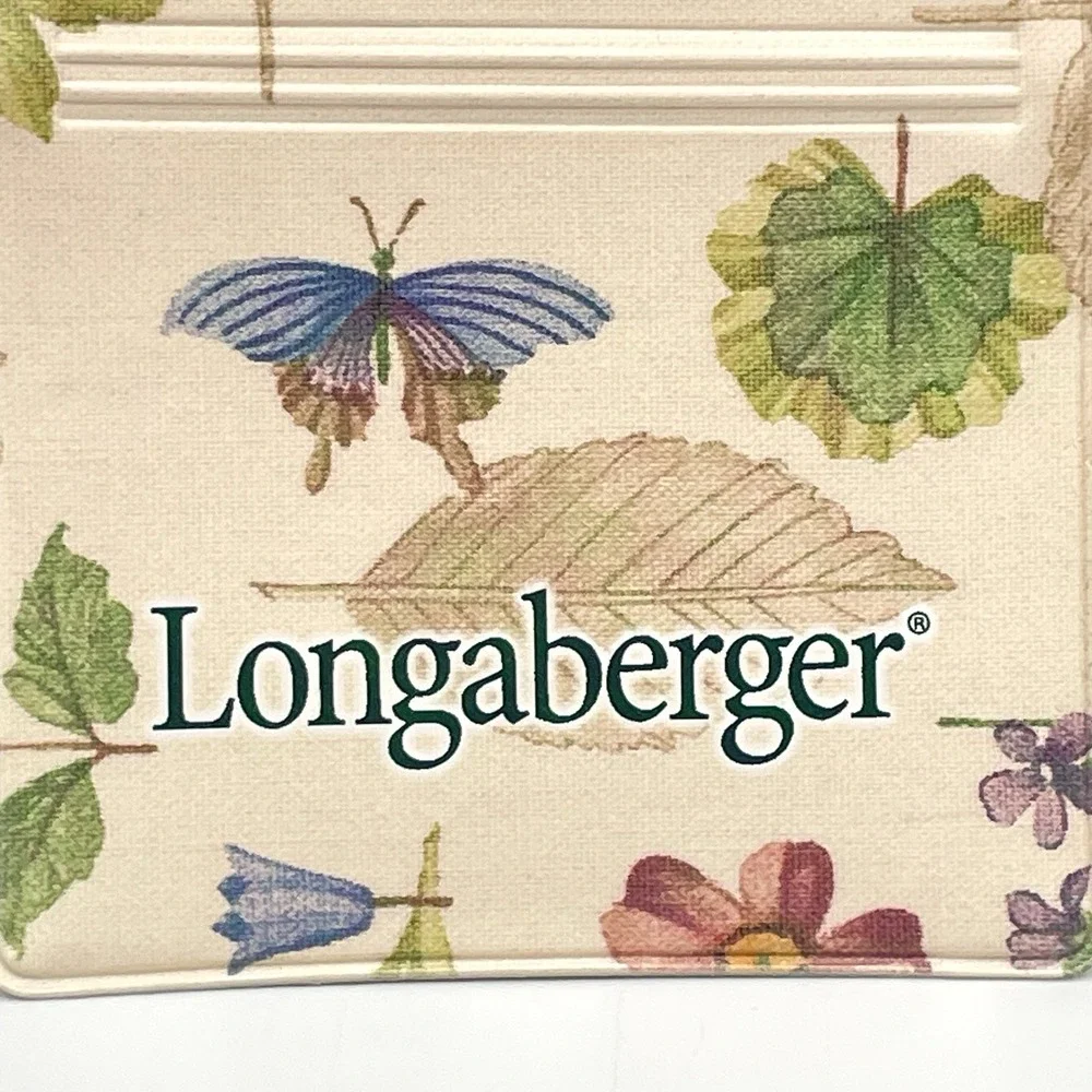 Longaberger Botanical Fields Notepad Holder Memo Pad Cover Floral Butterfly